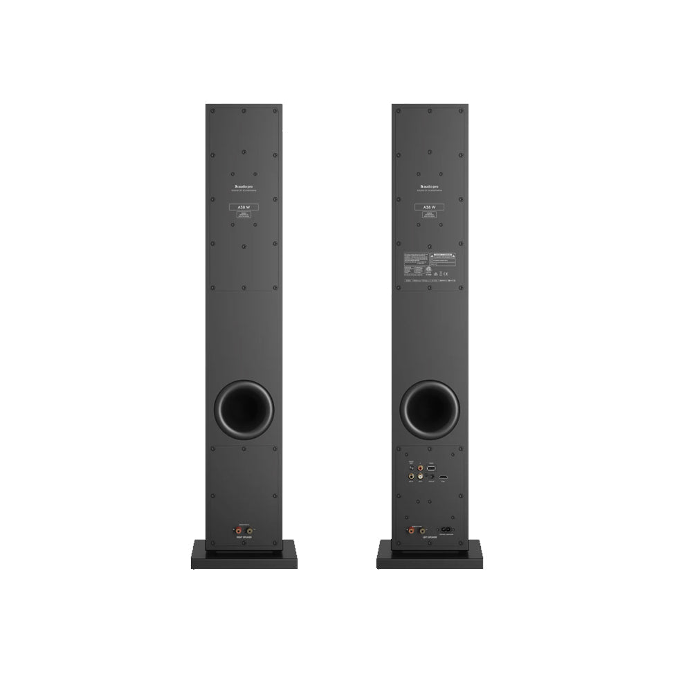 Audio Pro A38 W Wireless Multiroom Bluetooth Floorstanding Speakers Pair Black