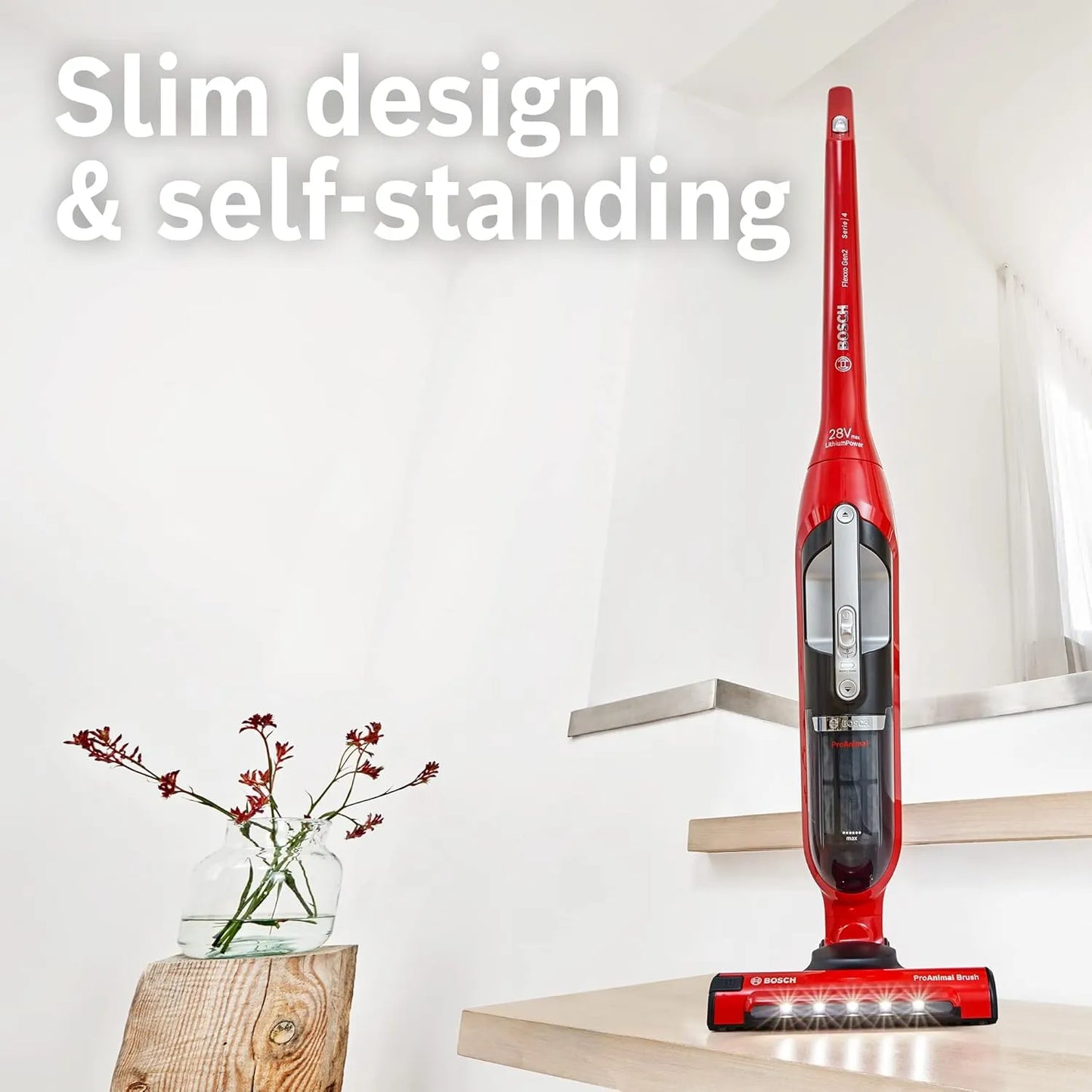 Bosch Flexxo Gen2 Series 4 ProAnimal 2 in 1 BBH3ZOOGB Cordless Vacuum Cleaner Red - Clearance