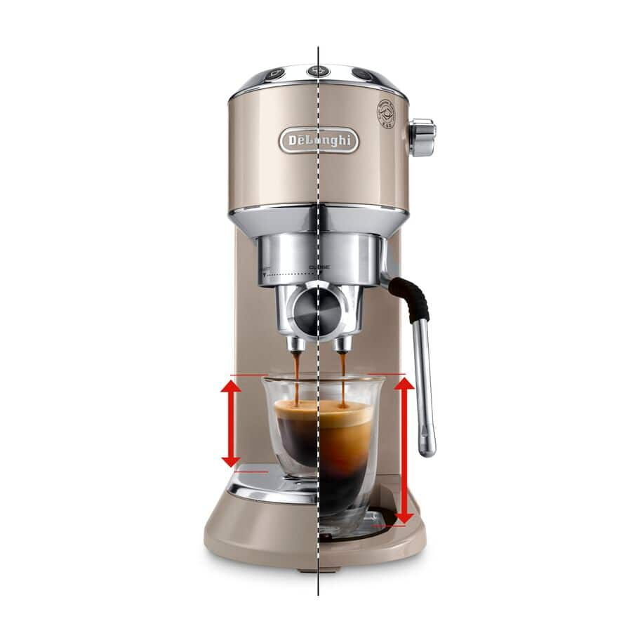 Delonghi EC885.BG Dedica Arte Manual Espresso Coffee maker with new milk frothing function Beige Gold