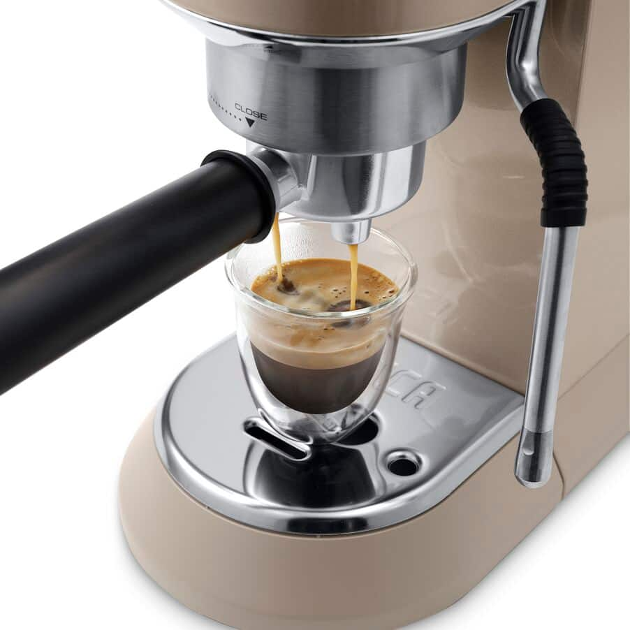 Delonghi EC885.BG Dedica Arte Manual Espresso Coffee maker with new milk frothing function Beige Gold