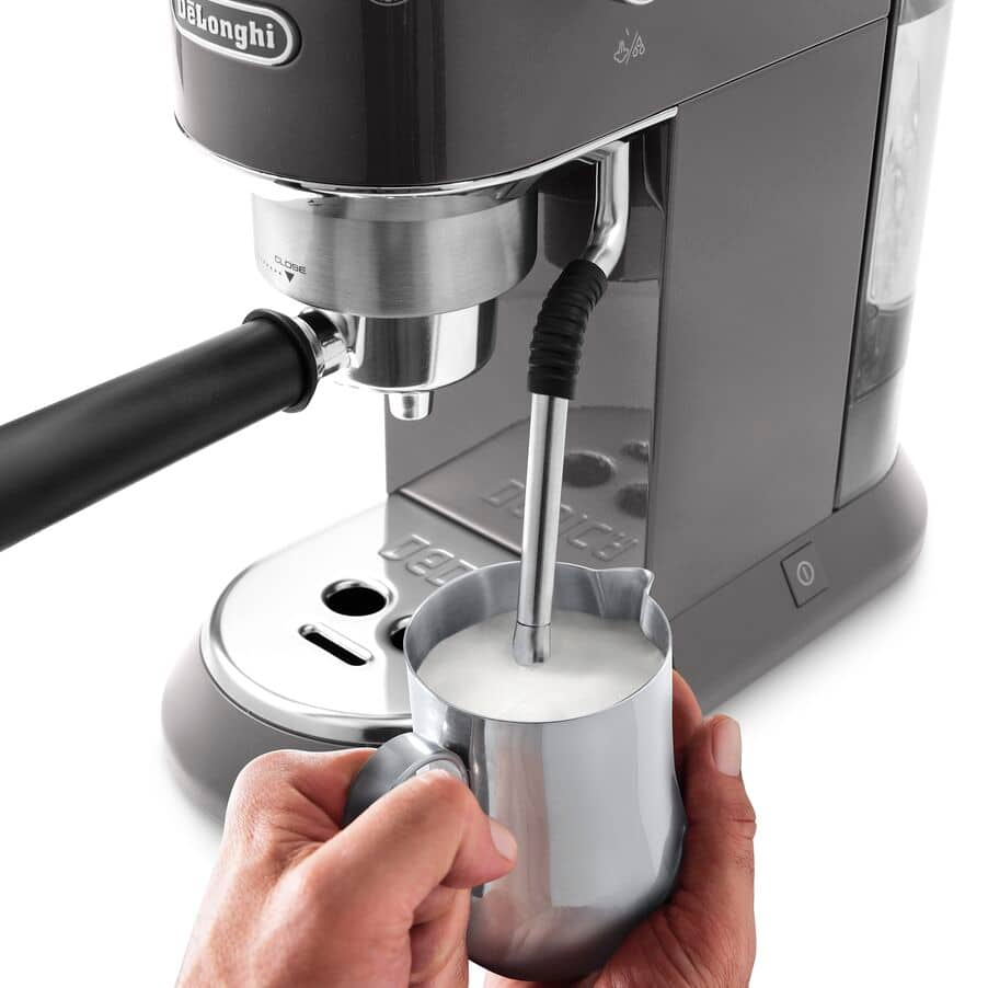 Delonghi EC885.GY Dedica Arte Manual Espresso Coffee maker with new milk frothing function Grey