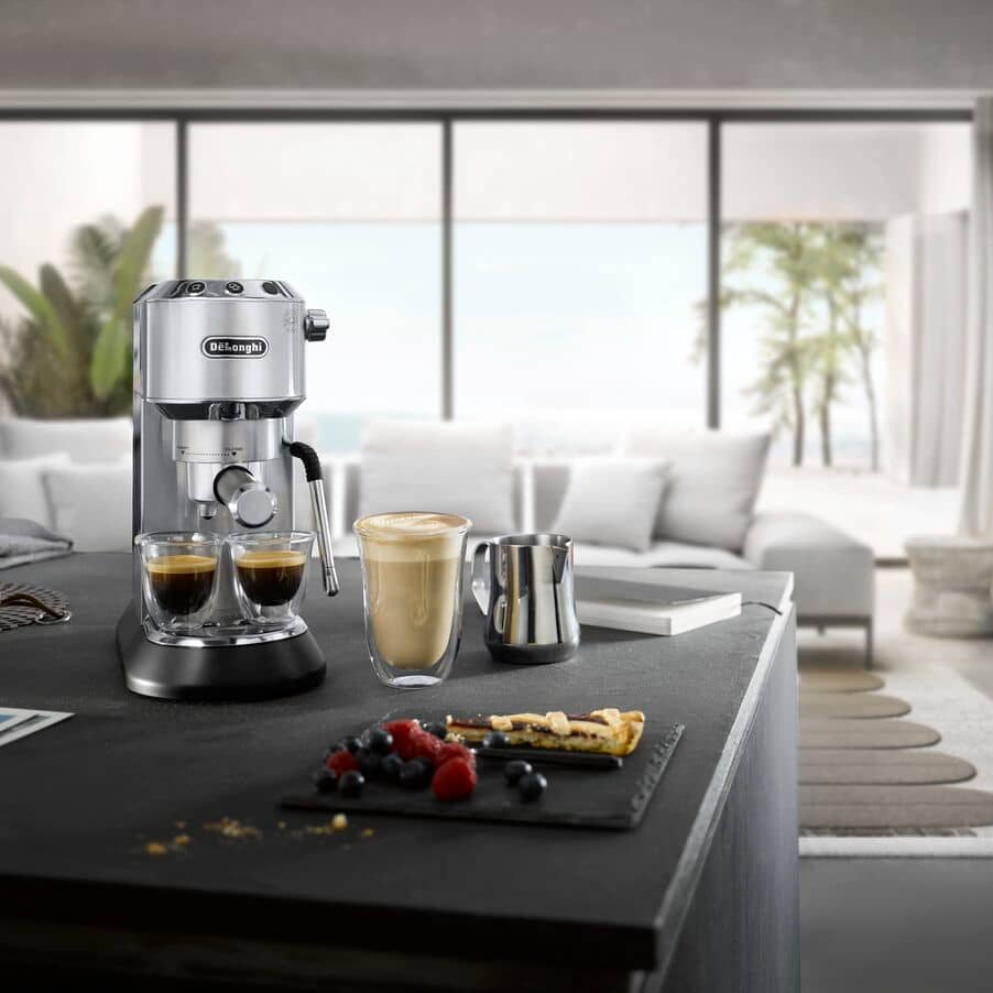 Delonghi EC885.M Dedica Arte Manual Espresso Coffee maker with new milk frothing function Silver