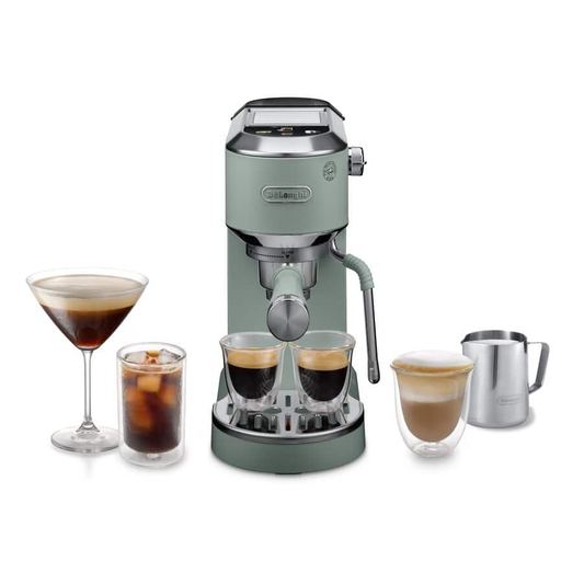 Delonghi EC890.GR Dedica Duo with Advanced Milk Steam Wand Manual Espresso Machine Green