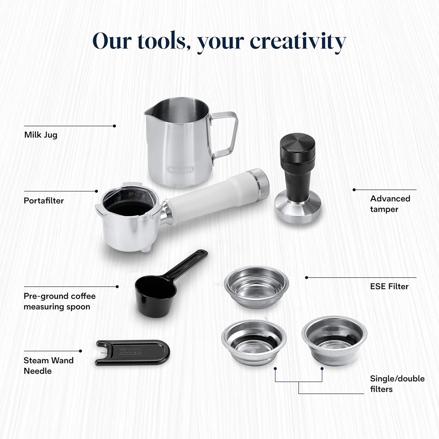 DeLonghi EC890.W Dedica Duo Manual Espresso Coffee Machine with Milk Frother White