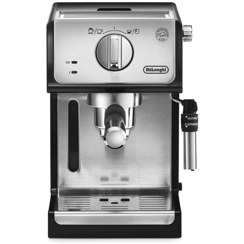 DeLonghi ECP35.31 Compact Manual Espresso Pump Coffee Machine Black and Silver