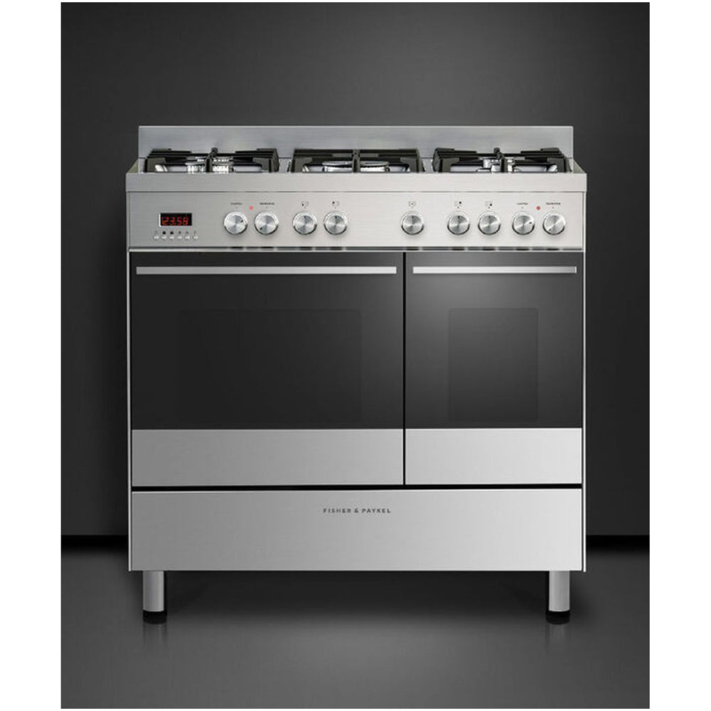 Fisher and Paykel OR90L7DBGFX1 Series 7 Contemporary Dual Fuel Range Cooker With Gas Hob Stainless Steel