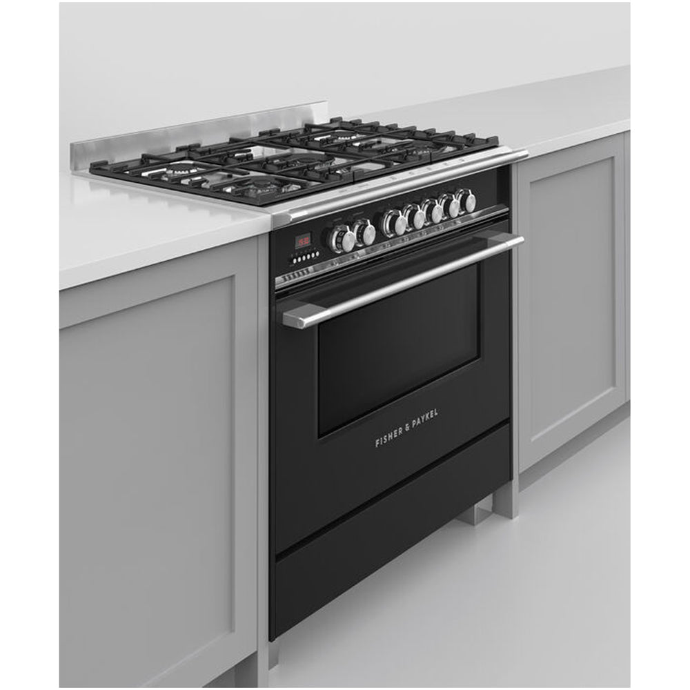 Fisher and Paykel OR90SCG4B1 Series 7 Classic Dual Fuel Range Cooker With Single Oven Black
