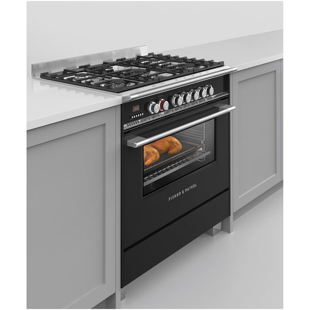 Fisher and Paykel OR90SCG4B1 Series 7 Classic Dual Fuel Range Cooker With Single Oven Black