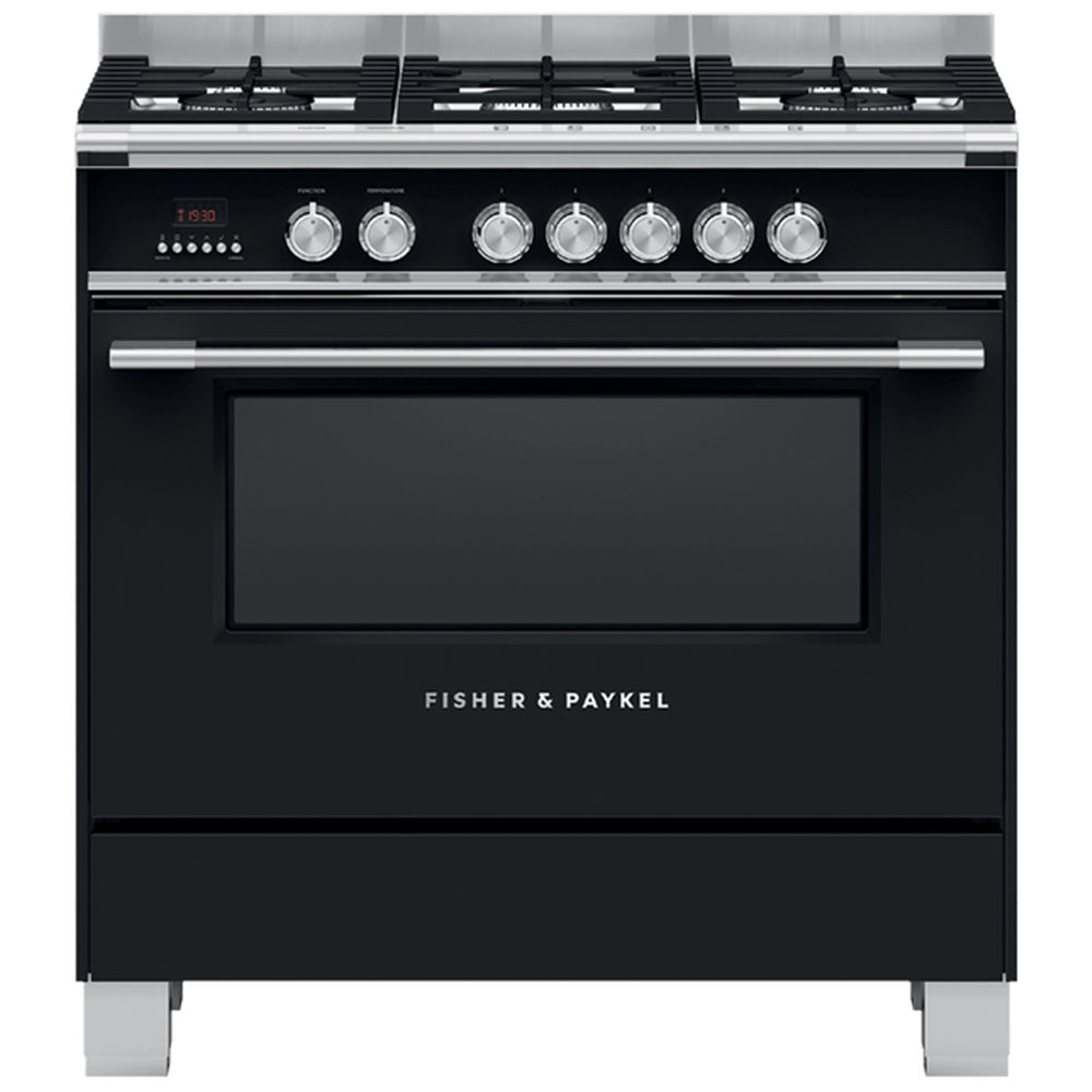 Fisher and Paykel OR90SCG4B1 Series 7 Classic Dual Fuel Range Cooker With Single Oven Black