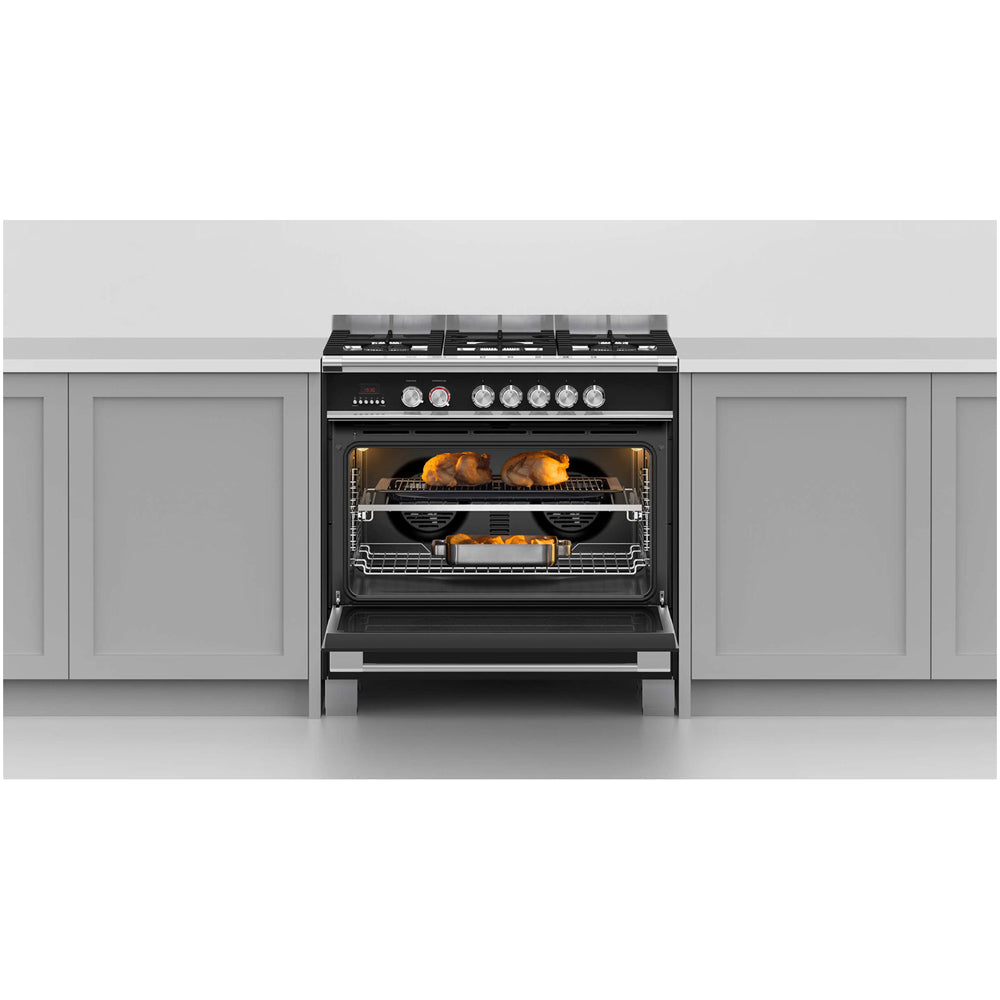 Fisher and Paykel OR90SDG4X1 Series 7 Contemporary Dual Fuel Range Cooker With Gas Hob Stainless Steel
