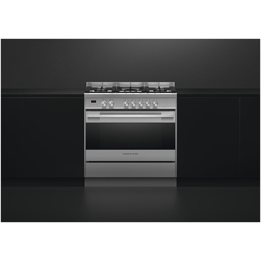 Fisher and Paykel OR90SDG4X1 Series 7 Contemporary Dual Fuel Range Cooker With Gas Hob Stainless Steel