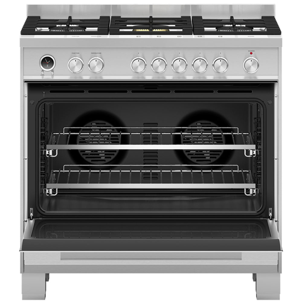 Fisher and Paykel OR90SDG6X1 Series 9 Dual Fuel Range Cooker with Gas Hob and Pyrolytic Cleaning Stainless Steel