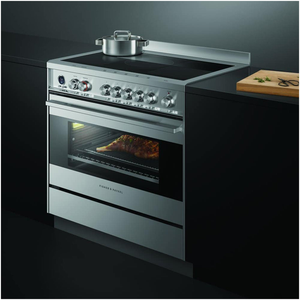Fisher and Paykel OR90SDI6X1 Series 9 Classic Single Oven Induction Range Cooker With Pyrolytic Cleaning Stainless Steel