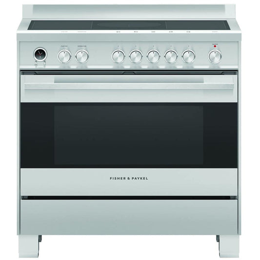 Fisher and Paykel OR90SDI6X1 Series 9 Classic Single Oven Induction Range Cooker With Pyrolytic Cleaning Stainless Steel