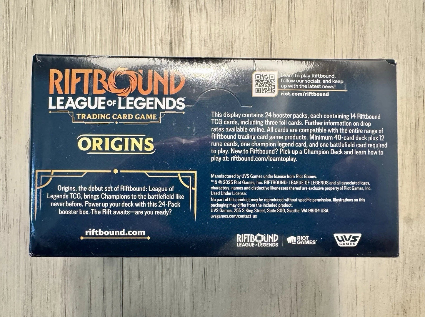 Riftbound: League of Legends TCG Origins - Booster Display - 24 Booster Packs (14 Cards Ea), Battle Deck-Building Trading Card Game, Randomly Assorted