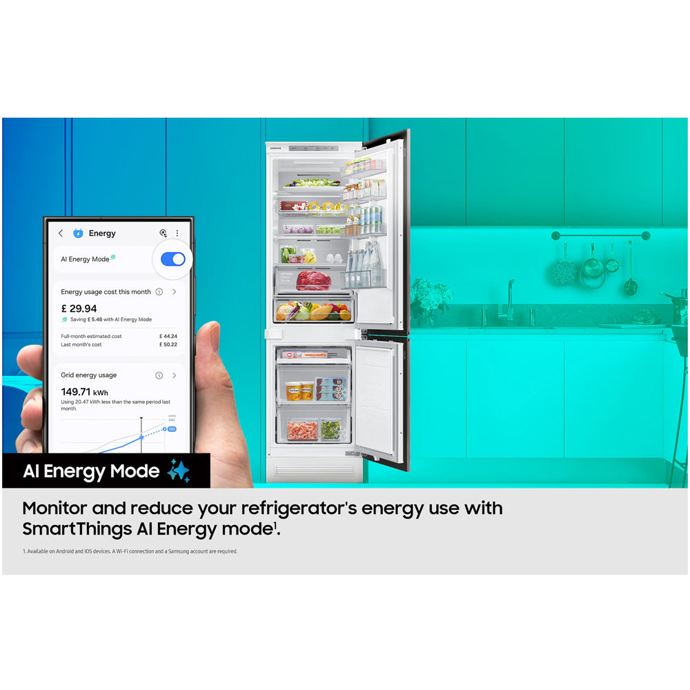 Samsung Series 6 BRB70F26DES0EU SpaceMax 267L Integrated Frost Free Fridge Freezer White