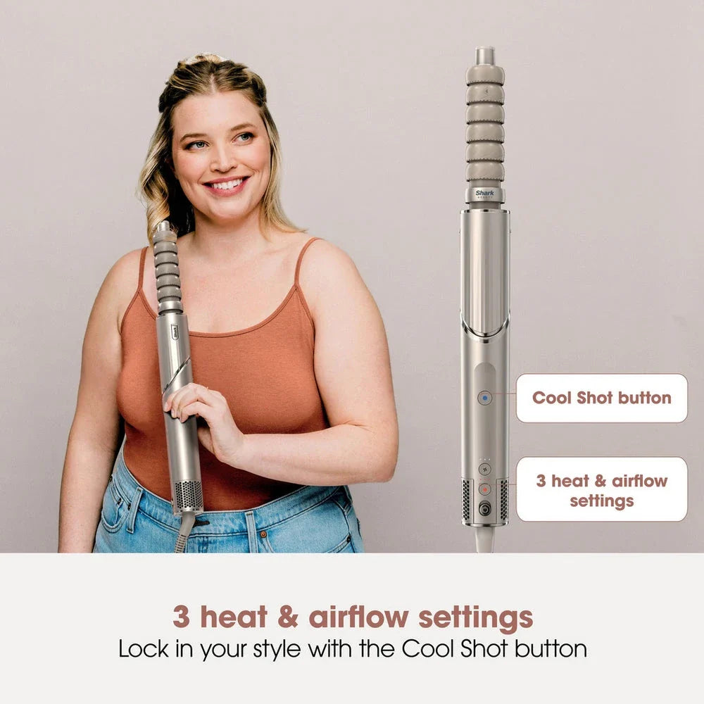 Shark FlexStyle HD426SLUK Air Styler and Hair Dryer for Straight & Wavy Hair - Stone