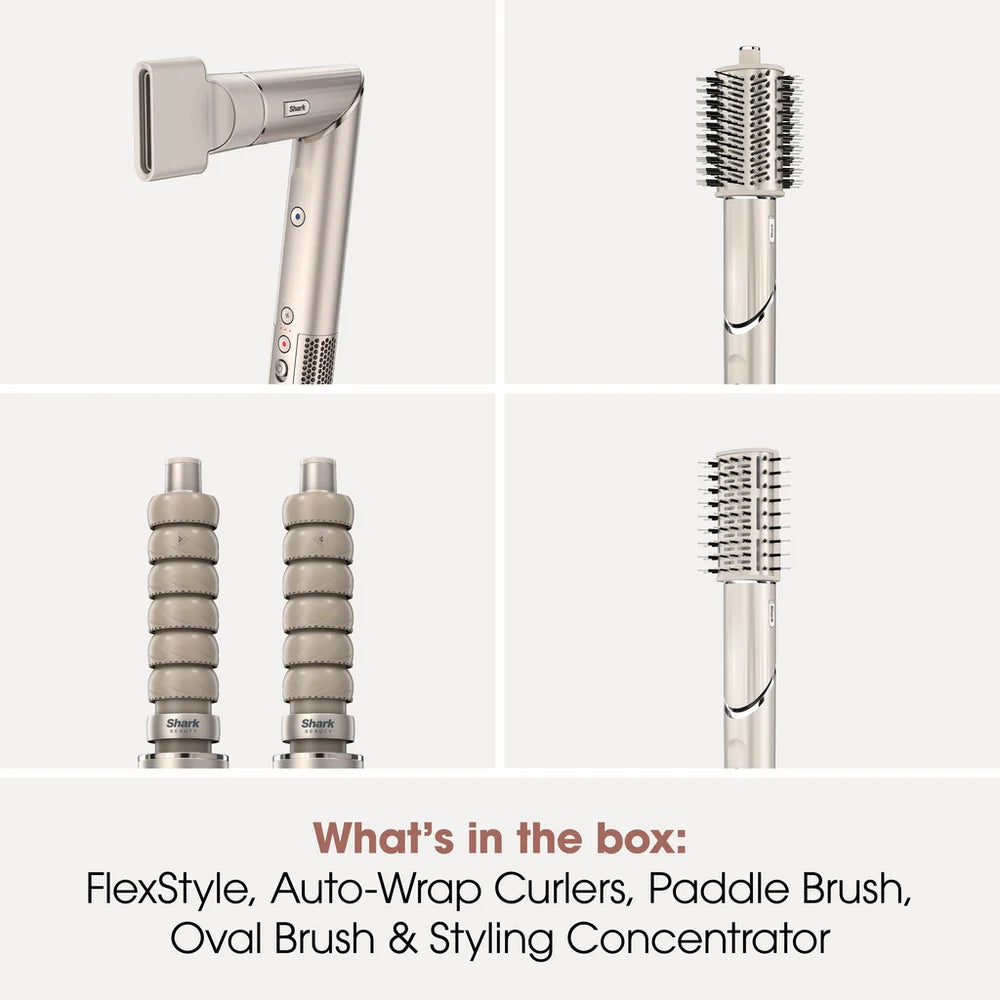 Shark FlexStyle HD436SLUK 4 in 1 Air Styler and Hair Dryer for Straight & Wavy Hair - Stone