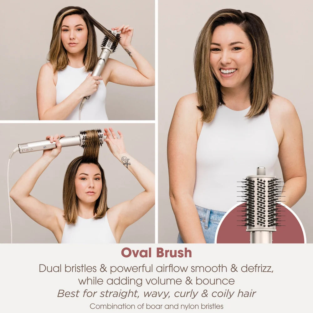 Shark FlexStyle HD436SLUK 4 in 1 Air Styler and Hair Dryer for Straight & Wavy Hair - Stone