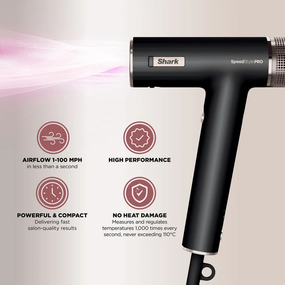 Shark SpeedStyle Pro 3 in 1 High-Velocity Hair Dryer System for Straight & Wavy Hair HD731UK