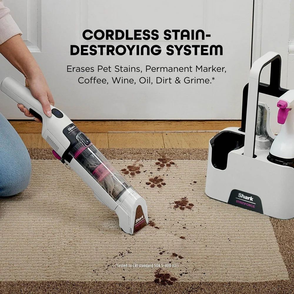 Shark StainForce Cordless Stain-Destroying Spot Cleaner HX100UKT - White