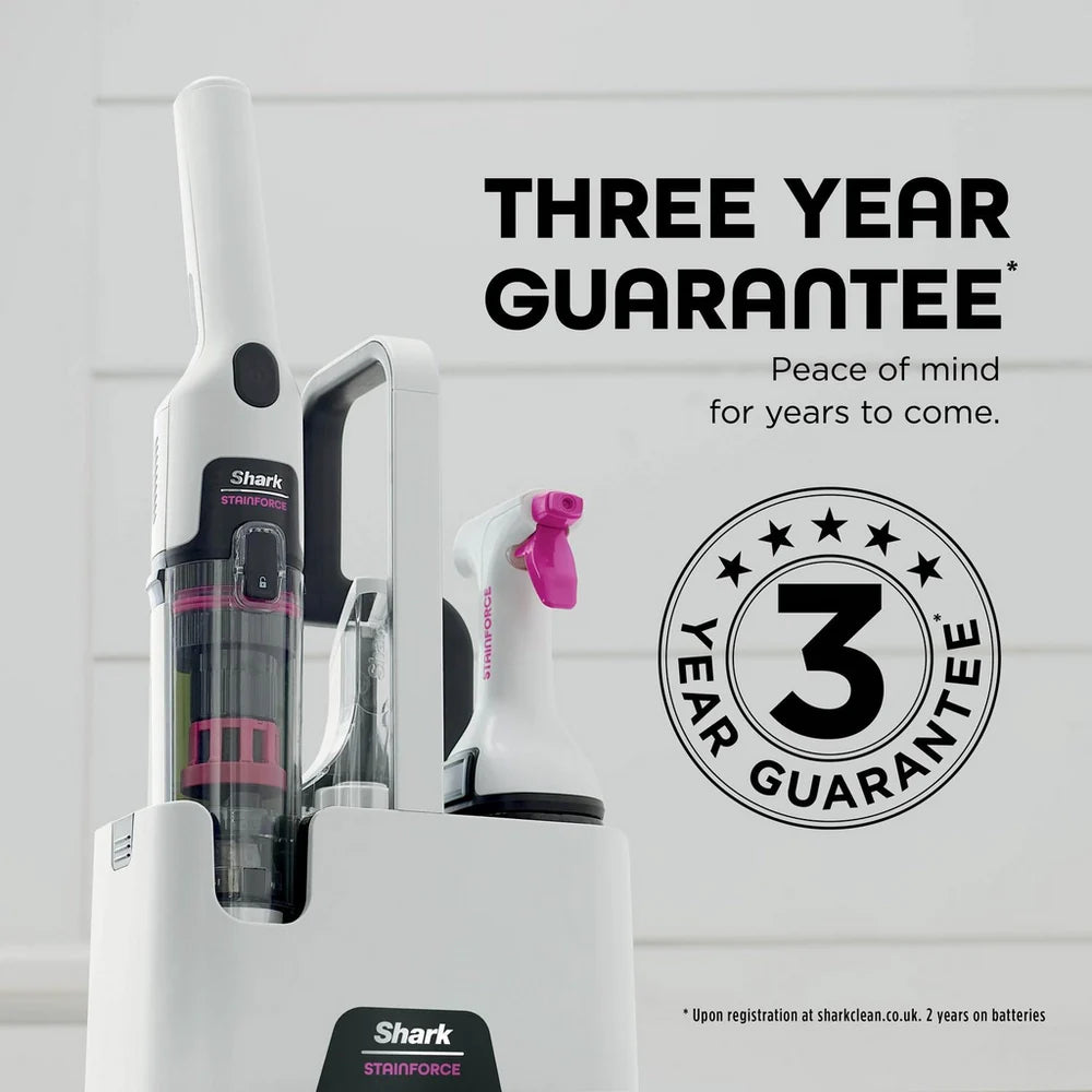 Shark StainForce Cordless Stain-Destroying Spot Cleaner HX100UKT - White