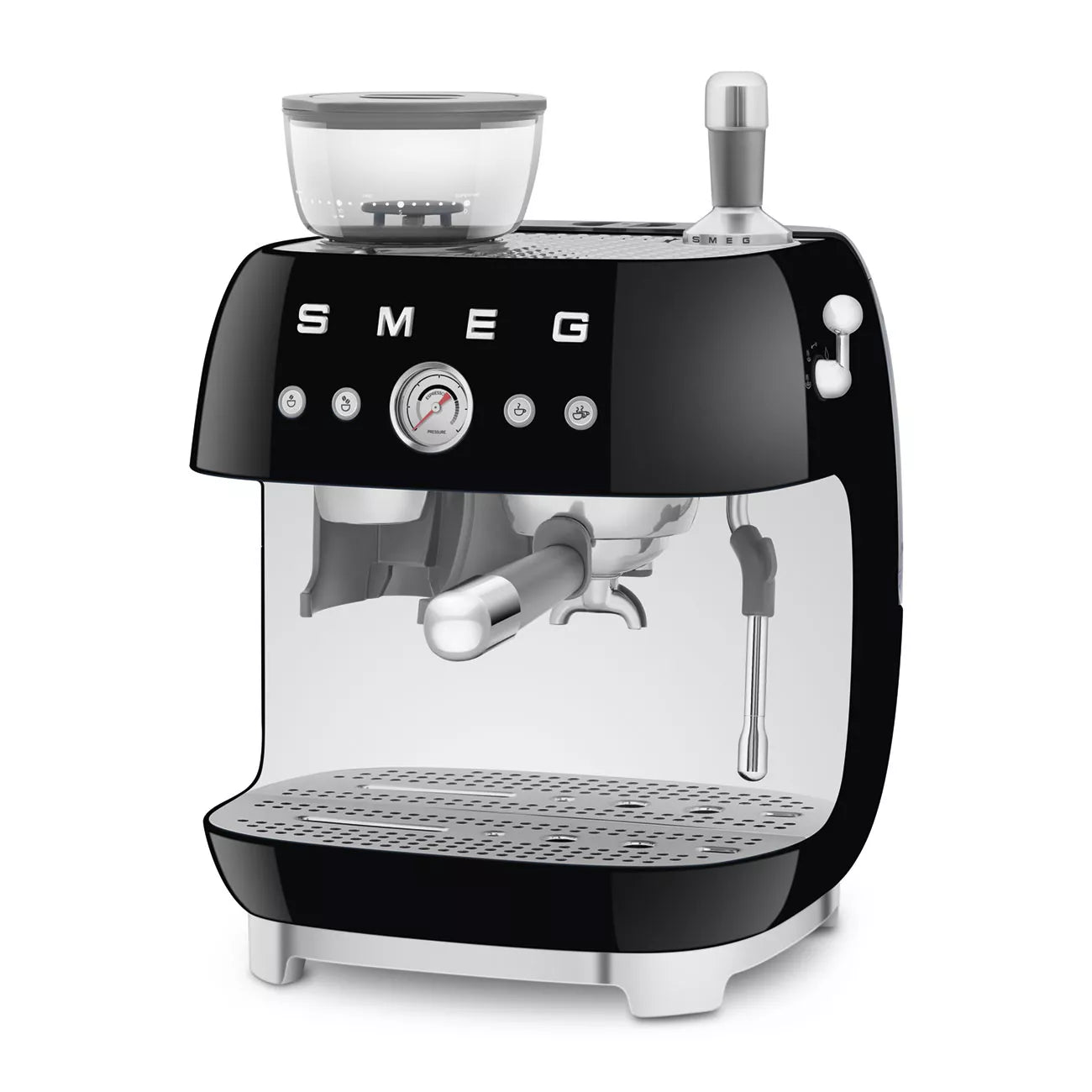 Smeg EGF03BLUK Retro Espresso Coffee Machine with Grinder in Black