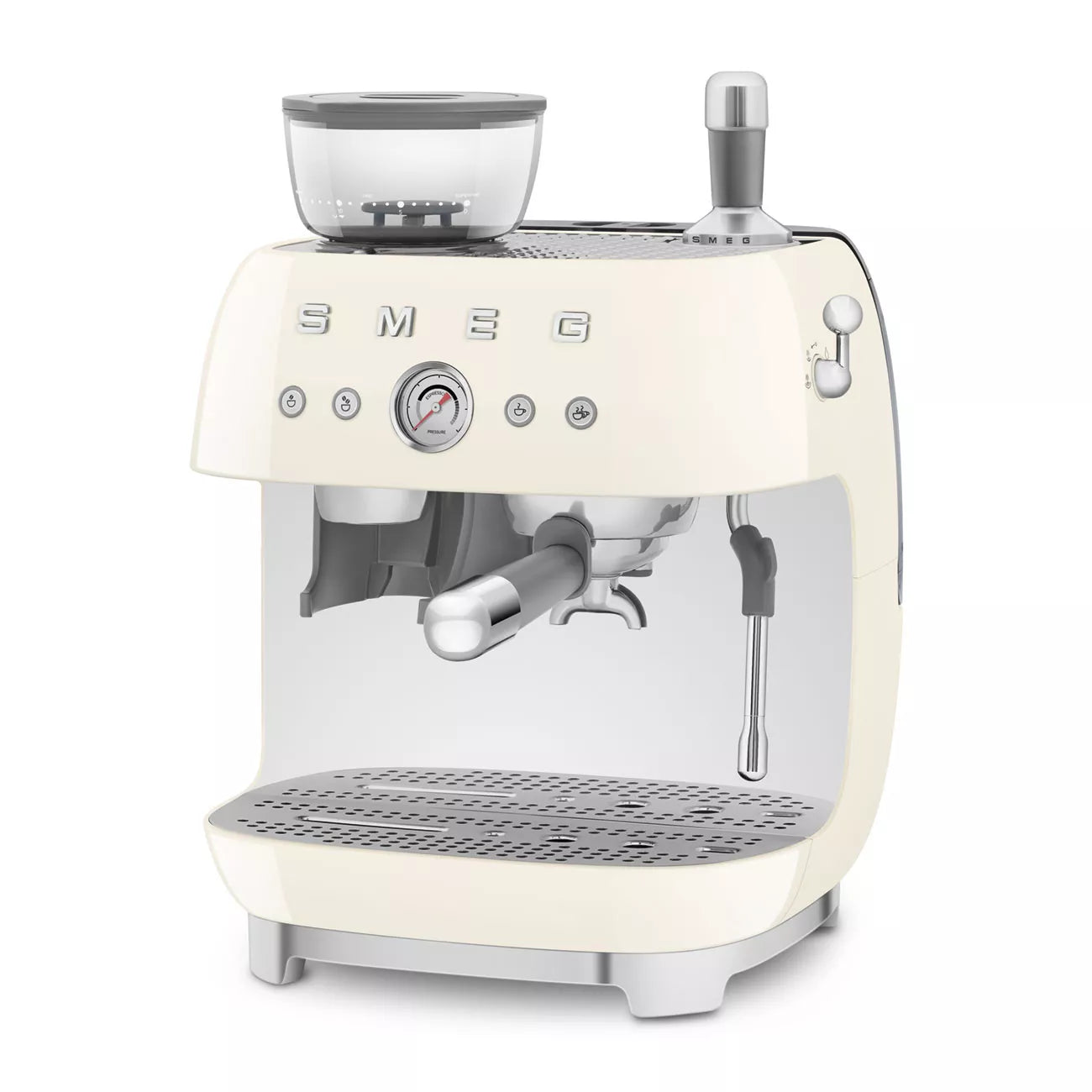 Smeg EGF03CRUK Retro Espresso Coffee Machine with Grinder in Cream