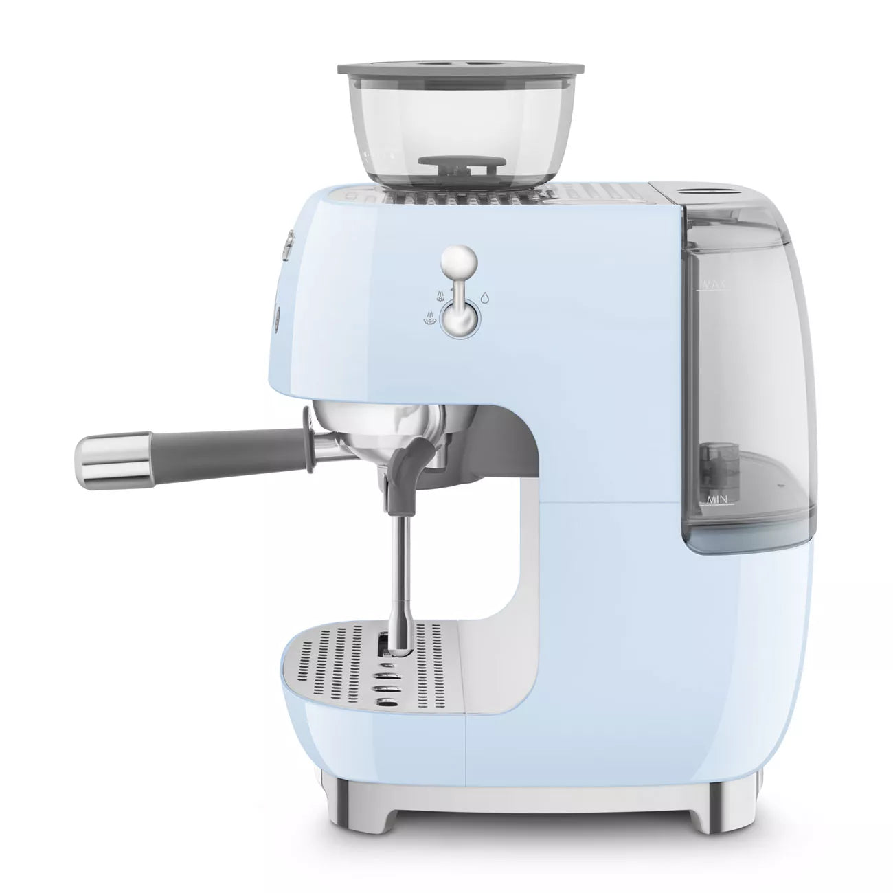 Smeg EGF03PBUK Retro Espresso Coffee Machine with Grinder in Pastel Blue
