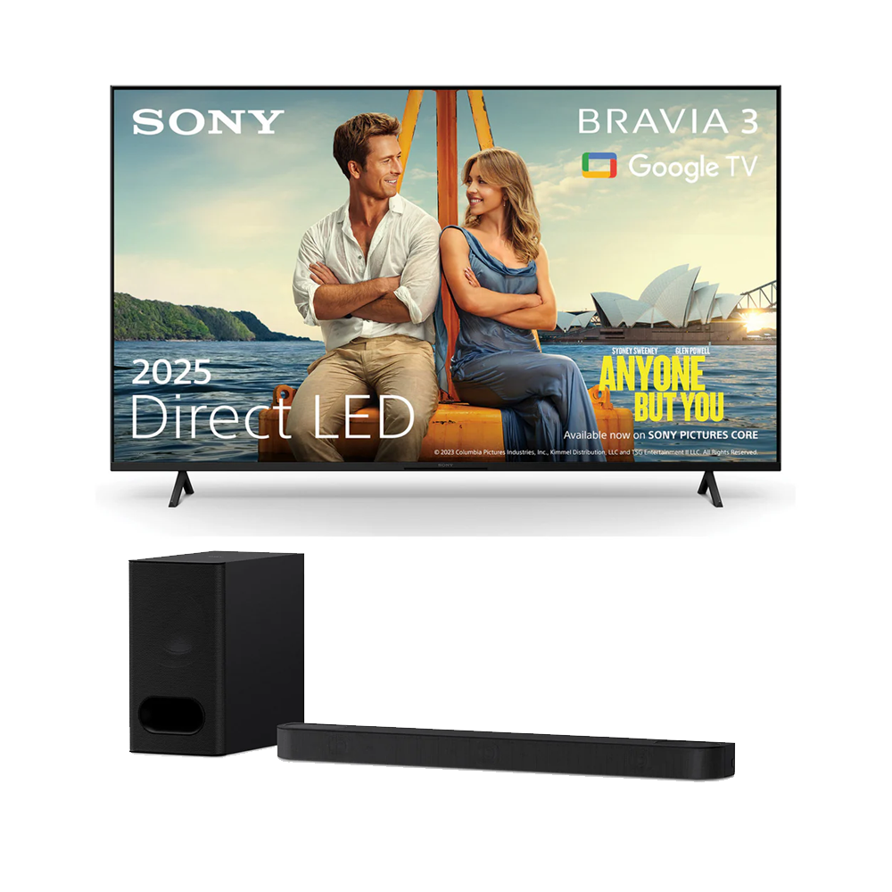 Sony K75S38B 75 Inch Bravia 3 LED 4K UHD HDR Google TV and HT-B600 3.1.2ch BRAVIA Theatre Bar 6 Dolby Atmos Soundbar Bundle