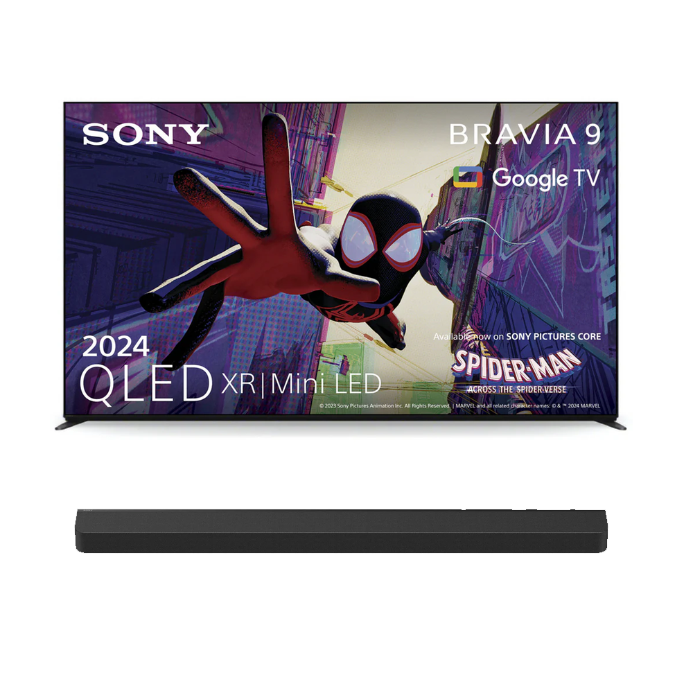 Sony K85XR90PU 85 Inch 4K UHD HDR QLED Mini Led BRAVIA 9 Google TV and HTA9000 7.0.2 BRAVIA Theatre Bar 9 Soundbar Bundle
